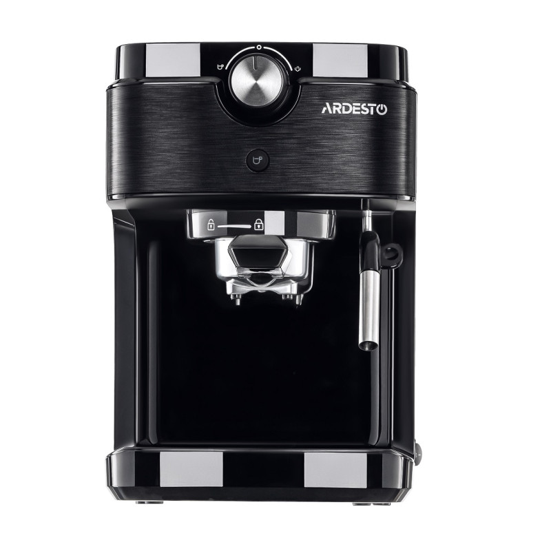 Кавоварка Ardesto ECM-E10B, Black/Silver, 1633W, ріжкова, резервуар 1л.