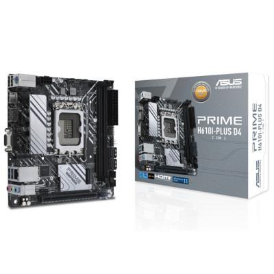 Мат.плата LGA1700, Asus PRIME H610I-PLUS D4-CSM, H610, 2xDDR4, Int.Video(CPU), 4xSATA3, 1xM.2, 1xPCI-E 16x 4.0, 1xM.2 (Key E), ALC997, GLan, 4xUSB3.2/4xUSB2.0, VGA/HDMI/DP, Mini ITX