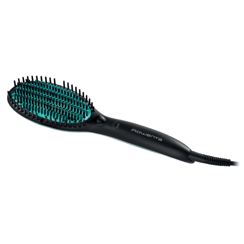 Щітка-випрямляч для волосся Rowenta Power Straight CF5820F0 Black, 3 температурні режими, 160-200°C, кераміка, ф-ї: випрямлення волосся, шнур, що обертається, іонний генератор, індикація нагрівання, температурні режими залежно від типу волосся