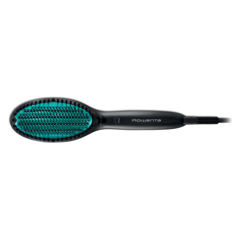 Щітка-випрямляч для волосся Rowenta Power Straight CF5820F0 Black, 3 температурні режими, 160-200°C, кераміка, ф-ї: випрямлення волосся, шнур, що обертається, іонний генератор, індикація нагрівання, температурні режими залежно від типу волосся