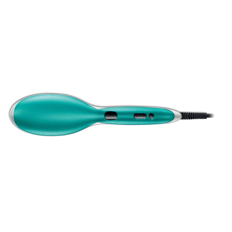 Щітка-випрямляч для волосся Rowenta Power Straight CF5820F0 Black, 3 температурні режими, 160-200°C, кераміка, ф-ї: випрямлення волосся, шнур, що обертається, іонний генератор, індикація нагрівання, температурні режими залежно від типу волосся