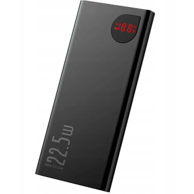 Універсальна мобільна батарея 20000 mAh, Baseus Adaman Metal 20000mAh 22.5W, Black, 2xUSB 12V/5A (PPAD000101)