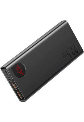 Універсальна мобільна батарея 20000 mAh, Baseus Adaman Metal 20000mAh 22.5W, Black, 2xUSB 12V/5A (PPAD000101)