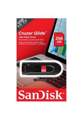 USB Flash Drive 256Gb SanDisk Cruzer Glide, Black/Red (SDCZ60-256G-B35)