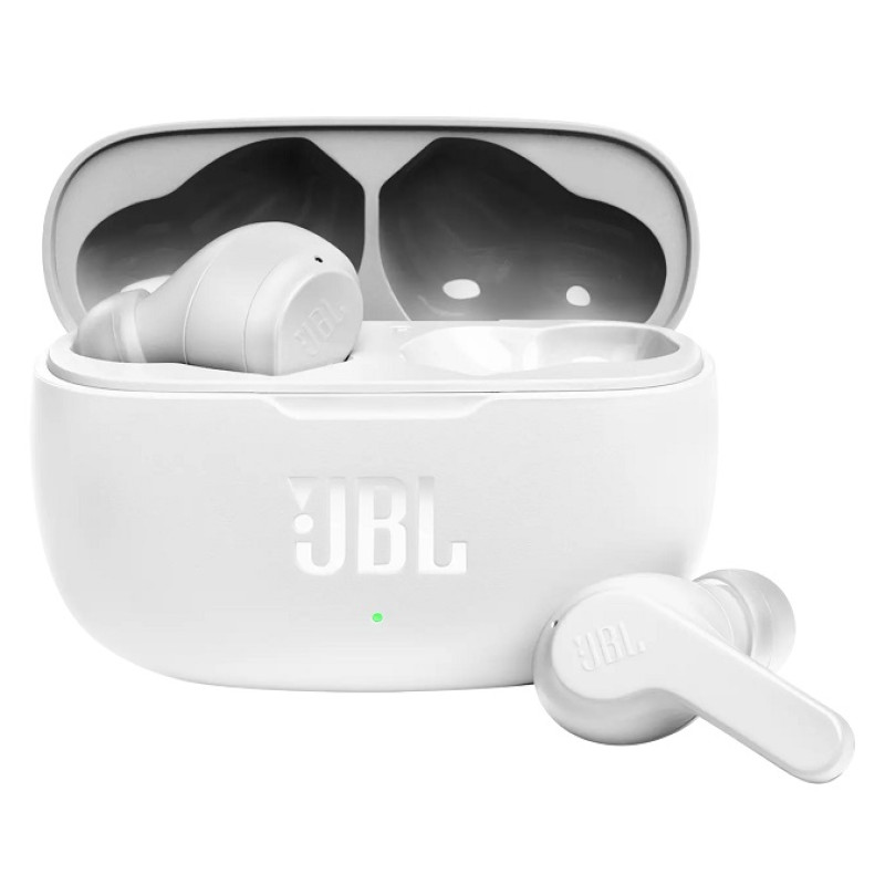 Навушники JBL Wave 200TWS, White, Bluetooth, мікрофон, чохол з функцією зарядки, технологія "Pure Bass" (JBLW200TWSWHT)