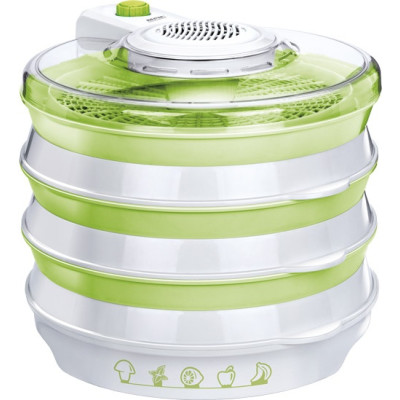 Сушарка овочів та фруктів MPM MSG-06, White, 400W, механічне керування, 6 ярусів, діаметр 30см, складана конструкція