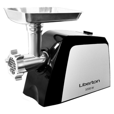 М'ясорубка Liberton LMG-32, Black/Silver, 3200W, продуктивність 2.4 кг/хв, диски для подрібнення 3 мм/5 мм/7 мм, насадка для ковбасок/«кеббе», реверс