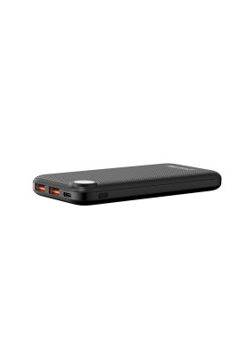 Універсальна мобільна батарея 10000 mAh, ColorWay, Black, 22.5W, Quick Charge 3.0, 2xUSB (Type-C+Micro-USB), LED индикатор, кабель USB <-> Type C (CW-PB100LPI3BK-PDD)
