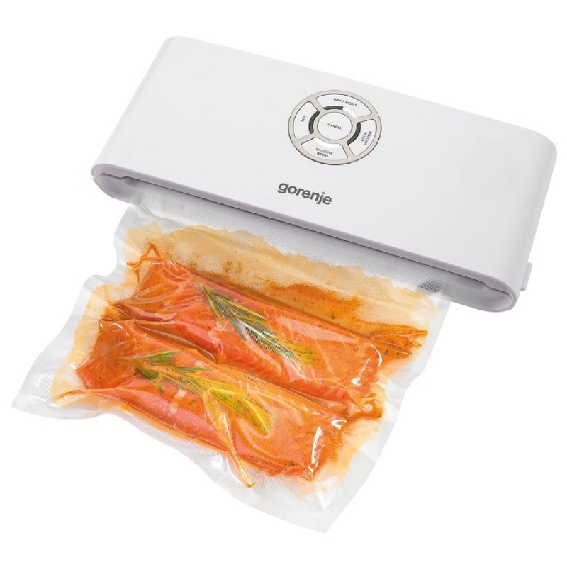 Вакуумний пакувальник Gorenje VS120W, White, 120W, електронне управління, функція запаювання та вакуумування