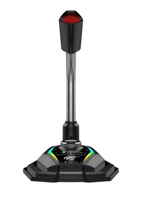 Мікрофон Havit HV-GK56, Black, USB, RGB підсвічування, на підставці, еквалайзер, 36dB, 1.5 м
