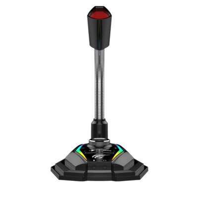 Мікрофон Havit HV-GK56, Black, USB, RGB підсвічування, на підставці, еквалайзер, 36dB, 1.5 м