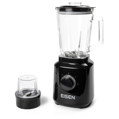 Блендер стаціонарний Eisen ETB-014G, Black, 1400W, 2 режими, ємність чаши 1.5 л, міні-подрібнювач