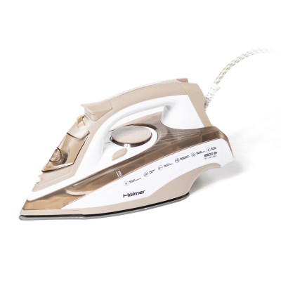 Праска Holmer HIТ-2642, Beige, 2600W, тефлон, паровий удар 140 г/хв, постійна подача пари 40 г/хв, вертикальне відпарювання, очищення від накипу, антикрапля