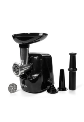 М'ясорубка Eisen EMG-016B, Black, 1600W, продуктивність 1.9 кг/хв, диски для подрібнення 5 мм/7 мм, насадка для ковбасок/«кеббе», реверс, захист від перегріву