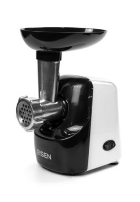 М'ясорубка Eisen EMG-016W, Black/White, 1600W, продуктивність 1.9 кг/хв, диски для подрібнення 5 мм/7 мм, насадка для ковбасок/«кеббе», реверс, захист від перегріву