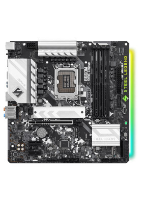 Мат.плата LGA1700, ASRock B660M Steel Legend, B660, 4xDDR4, Int.Video(CPU), 6xSATA3, 2xM.2, 1xPCI-E 16x 5.0, 2xPCI-E 1x 3.0, 1xM.2 (Key E), ALC897, RTL8125BG, 6xUSB3.2/6xUSB2.0, HDMI/DP, MicroATX