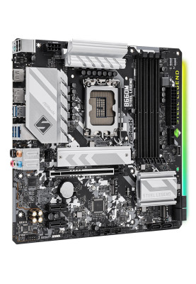 Мат.плата LGA1700, ASRock B660M Steel Legend, B660, 4xDDR4, Int.Video(CPU), 6xSATA3, 2xM.2, 1xPCI-E 16x 5.0, 2xPCI-E 1x 3.0, 1xM.2 (Key E), ALC897, RTL8125BG, 6xUSB3.2/6xUSB2.0, HDMI/DP, MicroATX