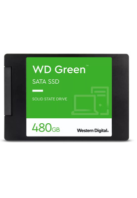 Твердотільний накопичувач 480Gb, Western Digital Green, SATA3, 2.5", 3D TLC, 545/480 MB/s (WDS480G3G0A)
