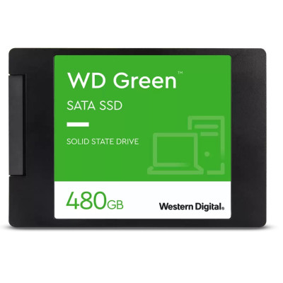 Твердотільний накопичувач 480Gb, Western Digital Green, SATA3, 2.5", 3D TLC, 545/480 MB/s (WDS480G3G0A)