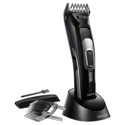 Машинка для стрижки Sencor SHP4501BK, Black/Silver, 2 насадки, довжина стрижки 3-35 мм, живлення мережа/акумулятор