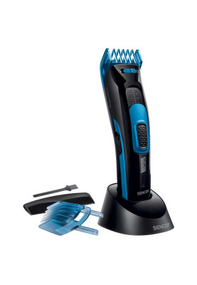 Тример Sencor SHP4502BL, Black/Blue, робота від акумулятора/мережі, 2 насадки, щіточка для чищення, мастило