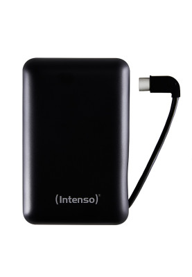 Універсальна мобільна батарея 10000 mAh, Intenso XC10000, Black, 1xUSB, 1xUSB Type-C, вбудований кабель Type-C (7314530)
