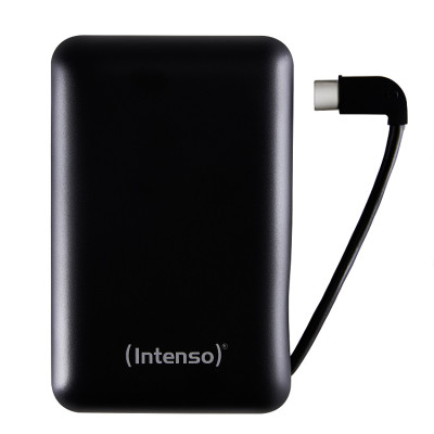 Універсальна мобільна батарея 10000 mAh, Intenso XC10000, Black, 1xUSB, 1xUSB Type-C, вбудований кабель Type-C (7314530)