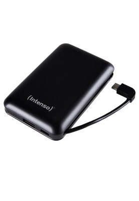 Універсальна мобільна батарея 10000 mAh, Intenso XC10000, Black, 1xUSB, 1xUSB Type-C, вбудований кабель Type-C (7314530)