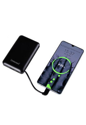 Універсальна мобільна батарея 10000 mAh, Intenso XC10000, Black, 1xUSB, 1xUSB Type-C, вбудований кабель Type-C (7314530)