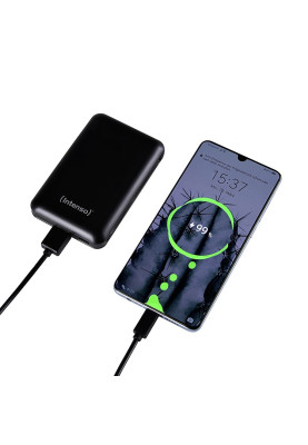 Універсальна мобільна батарея 10000 mAh, Intenso XC10000, Black, 1xUSB, 1xUSB Type-C, вбудований кабель Type-C (7314530)