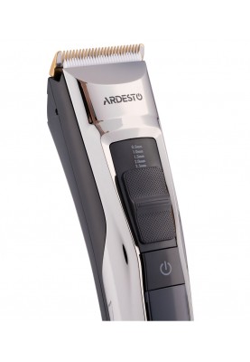 Машинка для стрижки Ardesto HC-Y30-DBS, Black/Grey, 2.4W, живлення мережа/акумулятор, кількість установок довжини 11, 6 насадок, леза з нерж. сталі/кераміки, LED-дисплей