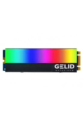 Радіатор для M.2 Gelid Solutions Glint ARGB, Black, для формата 2280, роз'єм M.2 (NGFF), ARGB підсвічування, алюміній (M2-RGB-01)