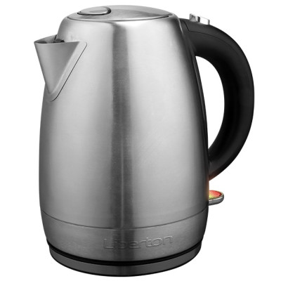 Електрочайник Liberton LEK-1701, Silver, 2000W, 1.7л, дисковий, індикатор рівня води, захист від перегріву, відключення за відсутності води, нержавіюча сталь