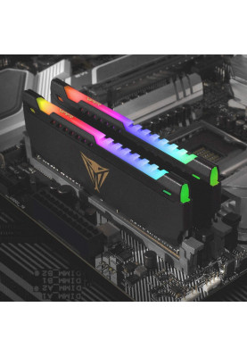 Пам'ять 32Gb DDR4, 3200 MHz, Patriot Viper RGB, Black, 18-22-22-42, 1.35V, з радіатором (PVSR432G320C8)