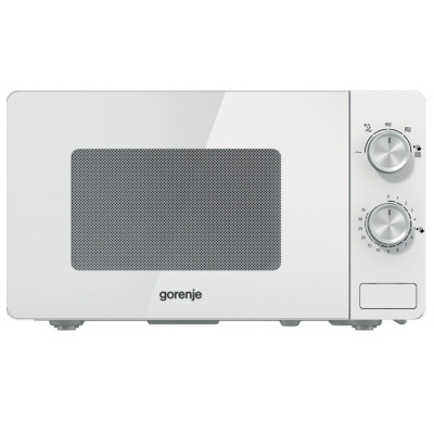 Мікрохвильова піч Gorenje MO20E1W2 , White, 800W, 20 л, звичайна (соло), 5 рівнів потужності, поворотні перемикачі
