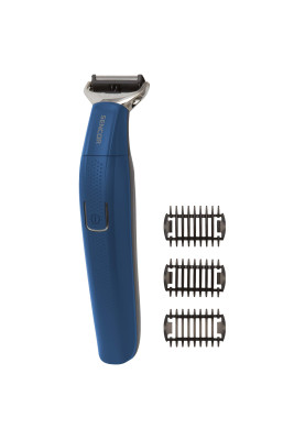 Тример Sencor SHP0450BK, Blue, робота від акумулятора, 3 насадки, довжина стрижки 1-5 мм, щіточка для чищення