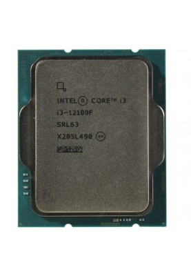 Процесор Intel Core i3 (LGA1700) i3-12100F, Tray, 4x3.3 GHz (Turbo Boost 4.3 GHz, 8 потоків), L3 12Mb Smart Cache, Alder Lake, 10 nm, TDP 58W (CM8071504651013)
