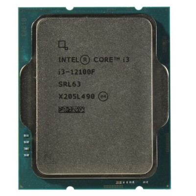 Процесор Intel Core i3 (LGA1700) i3-12100F, Tray, 4x3.3 GHz (Turbo Boost 4.3 GHz, 8 потоків), L3 12Mb Smart Cache, Alder Lake, 10 nm, TDP 58W (CM8071504651013)