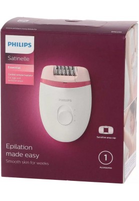 Епілятор Philips BRE235/00 Satinelle Essential, White/Pink, суха епіляція, 2 швидкості, робота від мережі