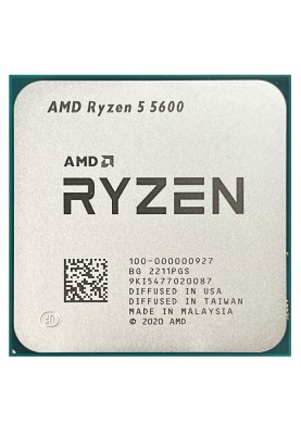 Процесор AMD (AM4) Ryzen 5 5600, Tray, 6x3.5 GHz (Turbo Boost 4.4 GHz), L3 32Mb, Vermeer, 7 nm, TDP 65W, розблокований множник (100-000000927)