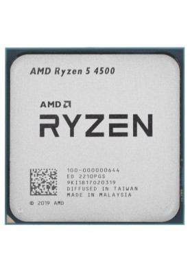 Процесор AMD (AM4) Ryzen 5 4500, Tray, 6x3.6 GHz (Turbo Boost 4.1 GHz), L3 8Mb, Renoir, 7 nm, TDP 65W, розблокований множник (100-000000644)