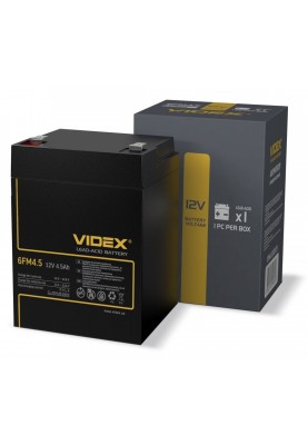 Батарея для ДБЖ 12В 4.5Ач Videx 6FM4.5, Black, 12V, 90x70x100 мм
