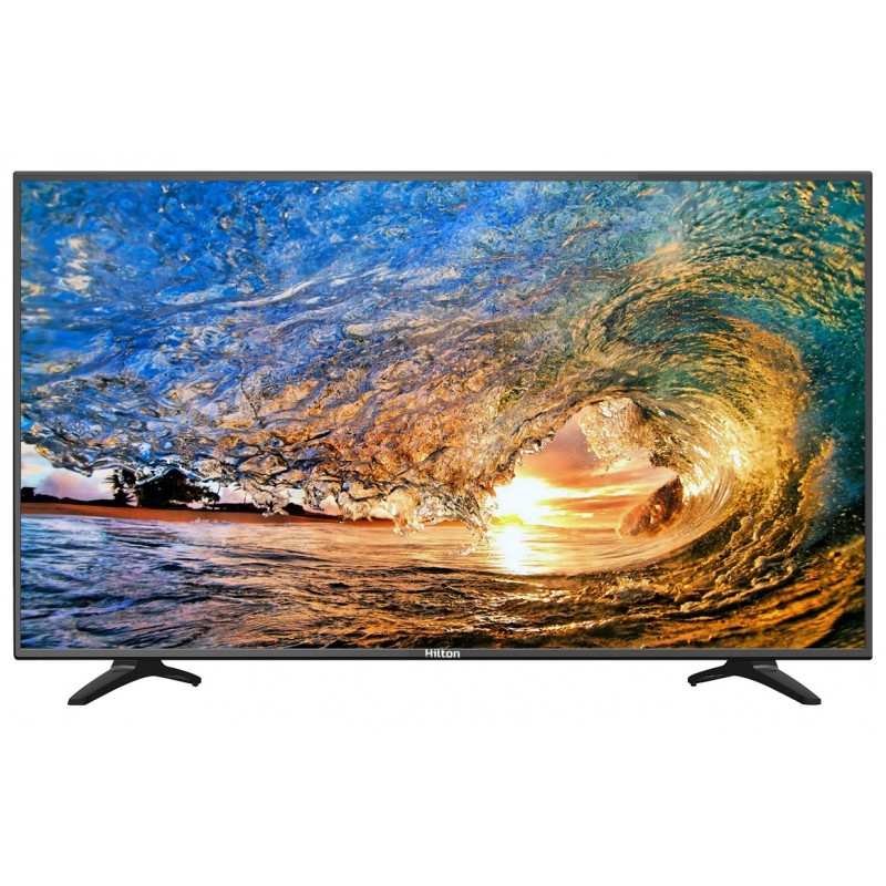Телевiзор 32" Hilton 32TH1, LED, HD, 1366x768, 60 Гц, DVB-T2/С, 3xHDMI, 2xUSB, VESA 200x100