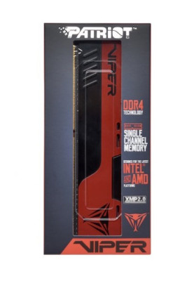 Пам'ять 16Gb DDR4, 2666 MHz, Patriot Viper Elite II, Black/Red, 16-17-17-36, 1.2V, з радіатором (PVE2416G266C6)