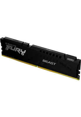 Пам'ять 16Gb DDR5, 4800 MHz, Kingston Fury Beast, Black, 38-38-38, 1.1V, з радіатором (KF548C38BB-16)