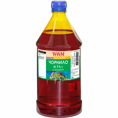 Чорнило WWM HP 711, Yellow, 1000 мл, водорозчинне (H71/Y-4)