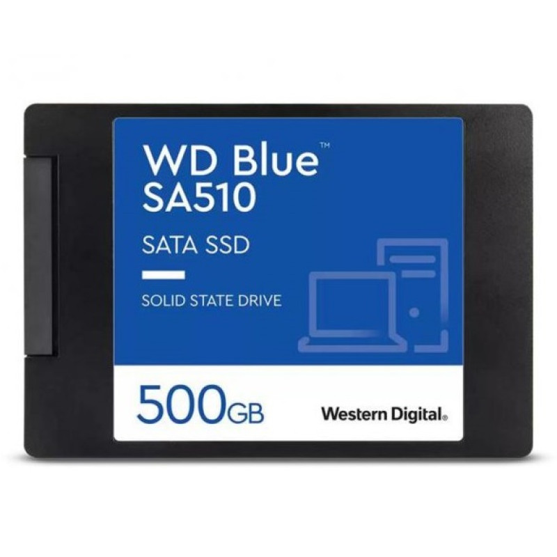Твердотільний накопичувач 500Gb, Western Digital Blue, SATA3, 2.5", 3D TLC, 560/510 MB/s (WDS500G3B0A)
