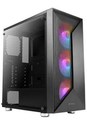 Корпус Antec NX320 Black, Mid Tower, без БЖ, для ATX/Micro ATX/Mini ITX, 2xUSB 2.0, 1xUSB 3.0, бічна панель із загартованого скла, 3x120 мм ARGB Fan (0-761345-81035-7)
