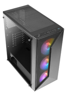 Корпус Antec NX320 Black, Mid Tower, без БЖ, для ATX/Micro ATX/Mini ITX, 2xUSB 2.0, 1xUSB 3.0, бічна панель із загартованого скла, 3x120 мм ARGB Fan (0-761345-81035-7)