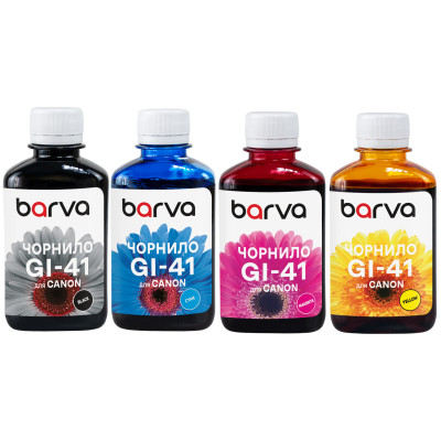 Комплект чорнил Barva Canon GI-41 для G1420, G1460, G2420, G2460, G3420, G3460, C/M/Y/K, 4x180 мл (CGI41-180-MP)